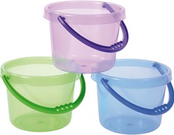 Eduplay secchielli giocattolo - trasparenti - set da 6 - impilabili