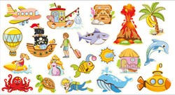 Eduplay figure magnetiche mare - giocattoli in legno per lavagna magnetica
