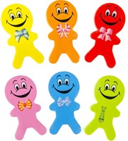 Gomma faccina sorridente set 2 pezzi rosa - gomme allegre per bambini-2