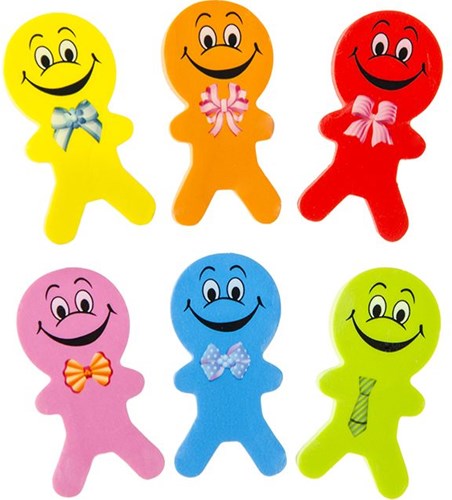 Gomma faccina sorridente set 2 pezzi rosa - gomme allegre per bambini-2