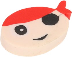 Duckiez gomma pirata - gomma a forma di pirata per bambini 4 cm rossa
