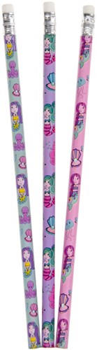 Matita sirena grafite con gomma multicolore per bambini