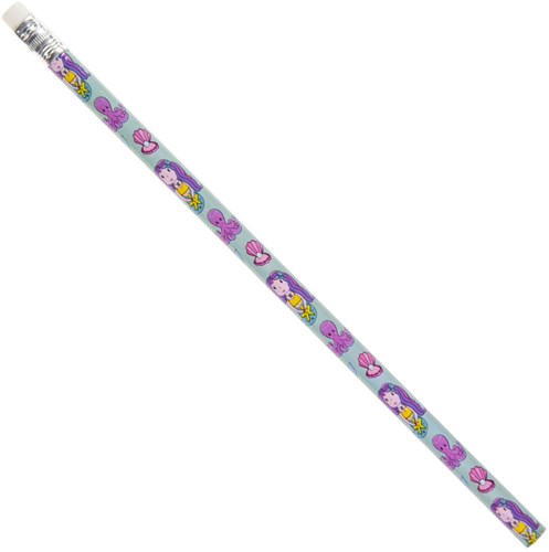 Matita sirena grafite con gomma multicolore per bambini-2