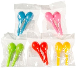 Mini maracas giocattolo colorato 2 pezzi strumento musicale plastica