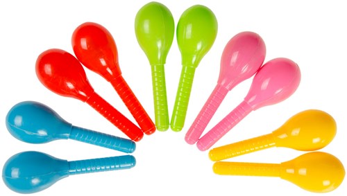 Mini maracas giocattolo colorato 2 pezzi strumento musicale plastica-2