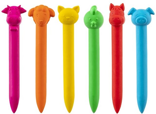 Dieren wasco pastelli a cera animali per bambini - Assortiti - 6 pezzi