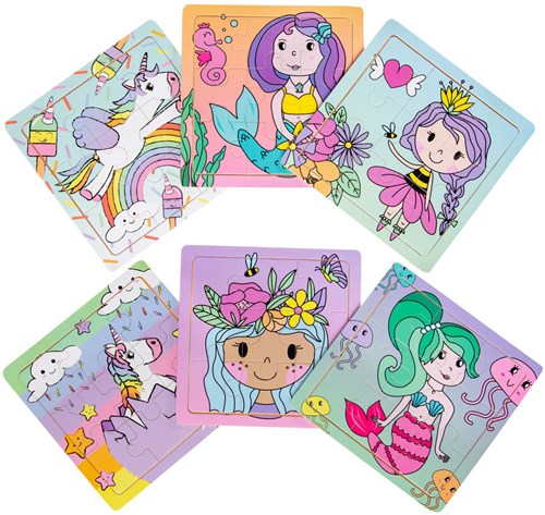 Puzzle in legno principessa unicorno sirena - giocattolo fantasia bambine