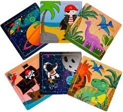 Puzzle in legno giocattolo bambini - educativo e colorato - 15x15 cm