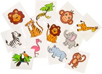 Tatuaggi animali selvatici tatuaggi temporanei bambini 12 pezzi animali giungla-2