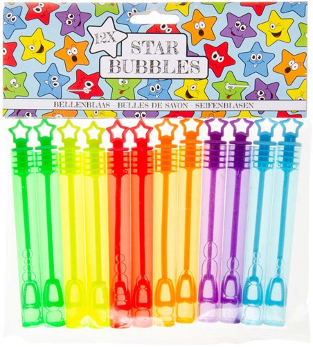 Bolle di sapone stella regalino festa 12 pezzi multicolore