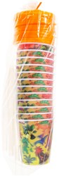 Bicchiere 3D con cannuccia e coperchio dinosauro - 12 pezzi stoviglie colorate per bambini