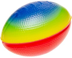 Duckiez pallone rugby arcobaleno giocattolo colorato plastica 10 cm