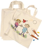 Creativ Company borsa in cotone con manico - borsa della spesa riutilizzabile 5 pezzi-2
