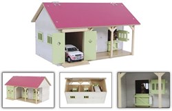 Scuderia giocattolo Kids Globe 1:32 con 2 box e deposito rosa