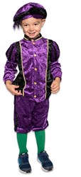 Costume da Piet viola nero per bambini taglia 128 Sinterklaas