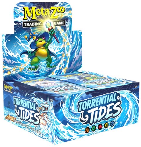 Asmodee MetaZoo gioco di carte collezionabili Torrential Tides Booster Box carte acqua