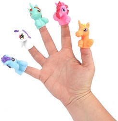 Set di burattini da dito unicorno - giocattolo colorato in plastica