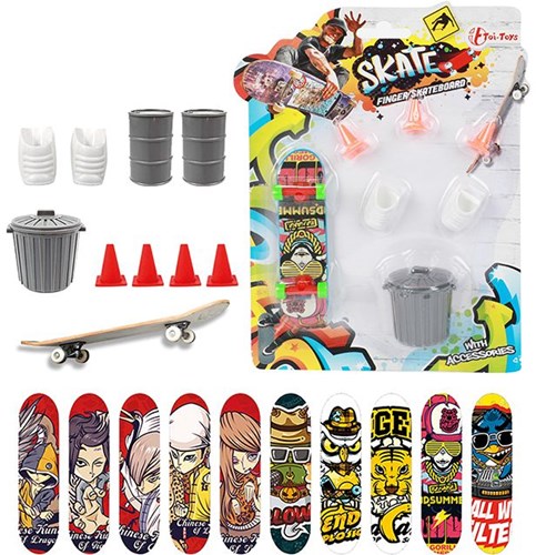 Toi-Toys Skate Finger Skateboard con accessori e stampa cool