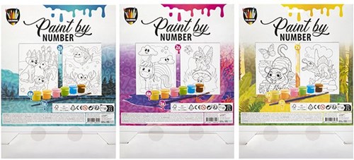 Grafix dipingere con i numeri animali - kit pittura per bambini-2