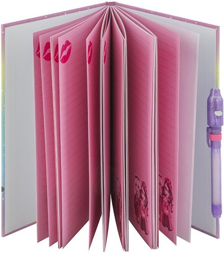 Diario segreto penna magica quaderno bambini rosa-3