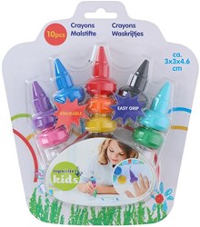 Pastelli a cera impilabili multicolore per bambini - 10 pezzi