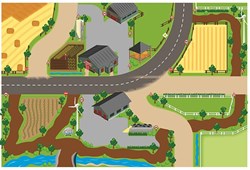 Tappeto da gioco fattoria XXL 100x150cm - tappeto fattoria per bambini