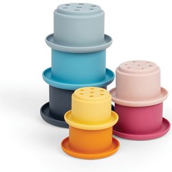 BigJigs bicchieri impilabili giocattolo in silicone colorato sensoriale da 12 mesi