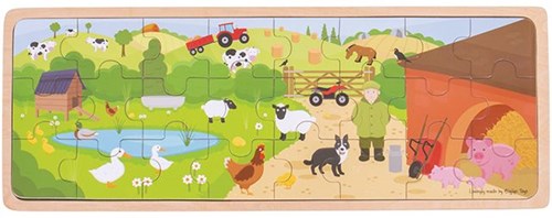 BigJigs puzzle in legno fattoria - giocattolo educativo per bambini