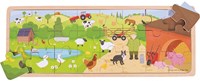 BigJigs puzzle in legno fattoria - giocattolo educativo per bambini-2