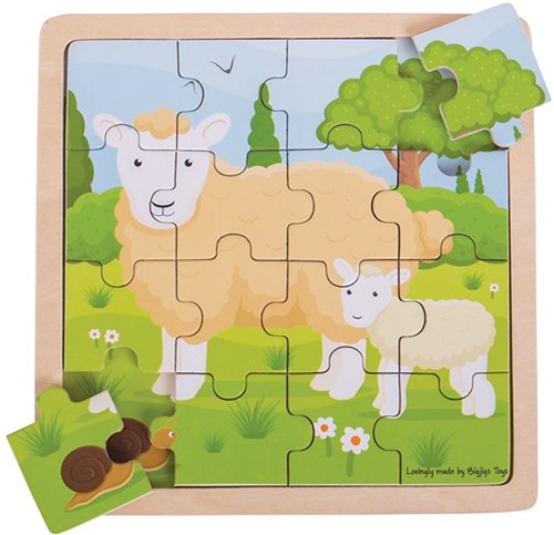 Puzzle di pecora e agnello Bigjigs-2
