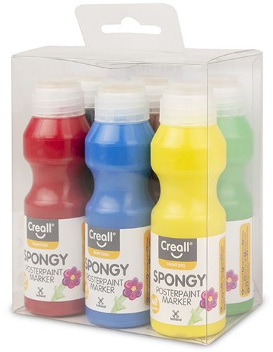 Creall Pennarello di Vernice Acrilica Spugnosa Primaria Set 6x70ml