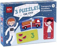 APLI Kids set puzzle - veicoli, numeri e mestieri - giocattolo educativo
