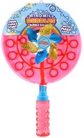Giocattolo mulino a vento bolle di sapone multicolore con liquido 38 cm