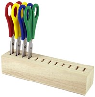 Porta forbici in legno per 12 forbici marrone organizer