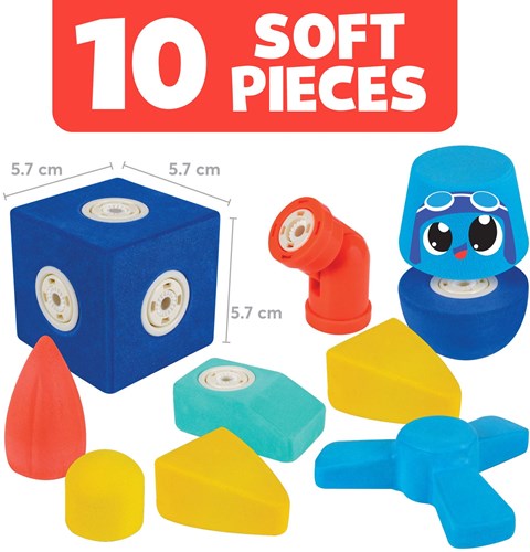 Blockaroo set aereo magnetico blocchi schiuma giocattolo da bagno 10pz-2
