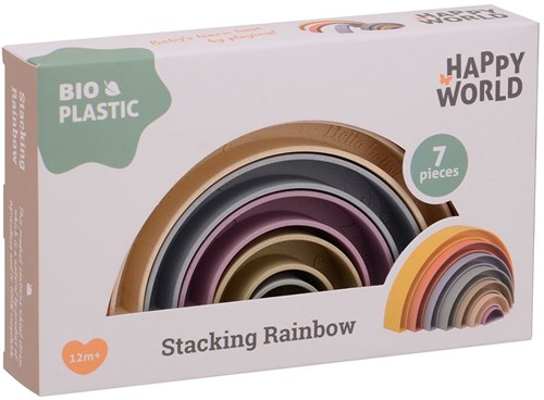 Johntoy arcobaleno impilabile giocattolo educativo bio plastica multicolore-3