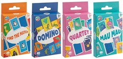 Creative Craft Group set di giochi di carte - gioco di famiglia quartetto, domino, memory, mau mau