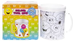 Tazza da colorare faccina sorridente - tazza creativa per bambini fai da te