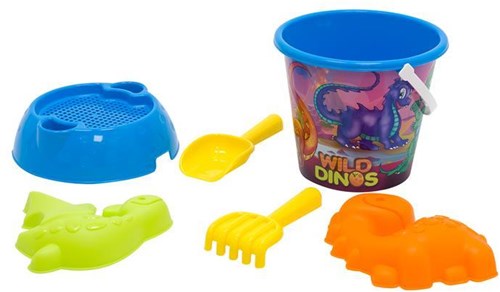 Adriatic set secchiello spiaggia dinosauro 18cm stampi sabbia giocattolo