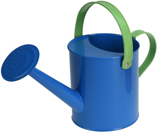 Annaffiatoio giocattolo in metallo per bambini blu per giardino e sabbiera-2