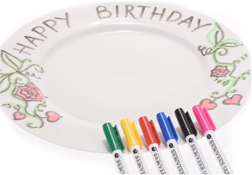 Set pennarelli porcellana pennarello porcellana 6 colori per decorazione piatti-3