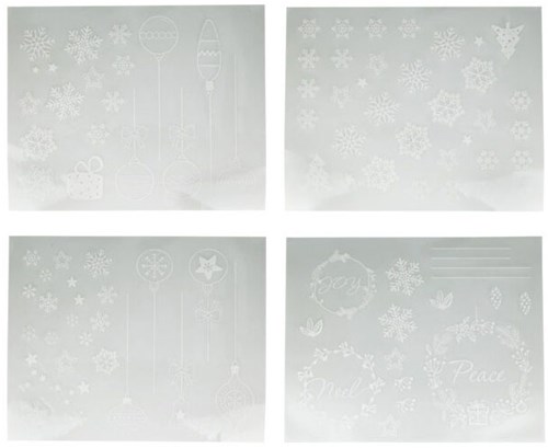 Adesivo finestra decorazione Natale fiocchi stelle 50cm cameretta