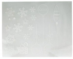 Adesivo finestra decorazione Natale fiocchi stelle 50cm cameretta-3
