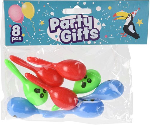 Maracas palline samba giocattolo colorato 8 pezzi regalini festa bambini