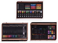 Koopman set pittura e disegno valigetta legno 112 pezzi giocattolo creativo-3