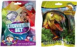 Set di scavo giocattolo con martello e pennello - kit scoperta per bambini