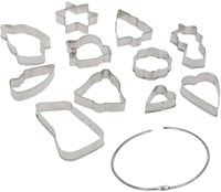 Set tagliabiscotti Natale acciaio inox 11 pezzi argento-2