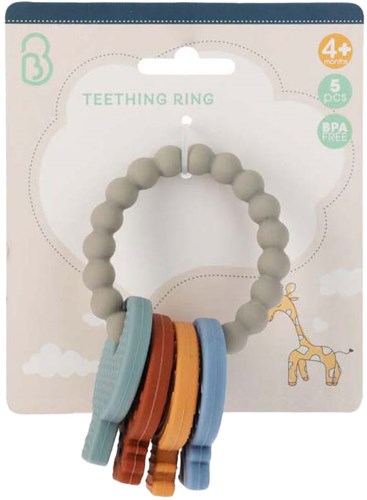 Anello dentizione silicone portachiavi giocattolo bambino multicolore plastica