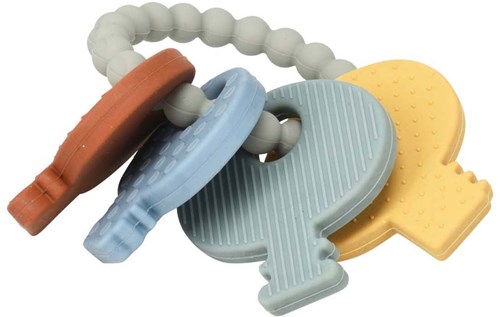 Anello dentizione silicone portachiavi giocattolo bambino multicolore plastica-2