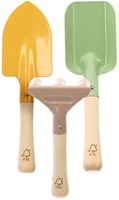 Set attrezzi da giardinaggio per bambini giocattolo metallo e legno 3 pezzi giardinaggio-2